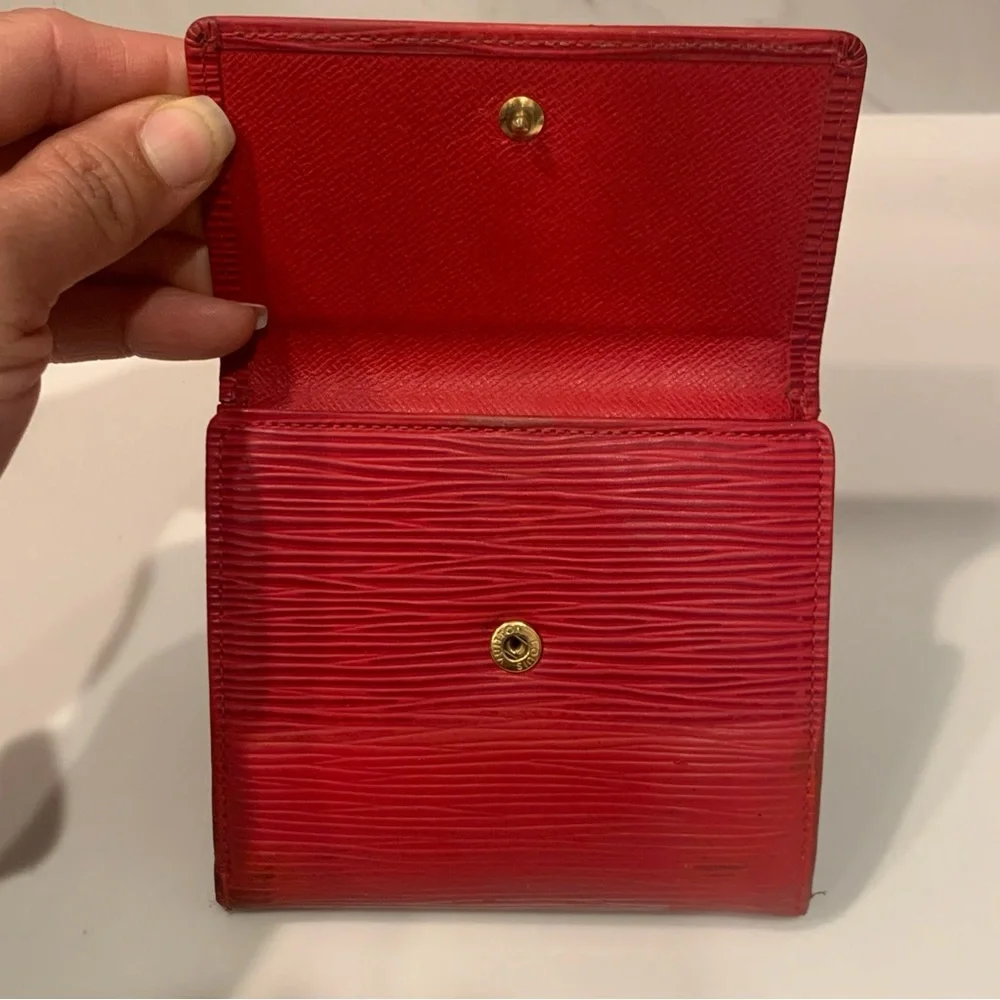 Louis Vuitton Red Epi Leather Bifold Wallet